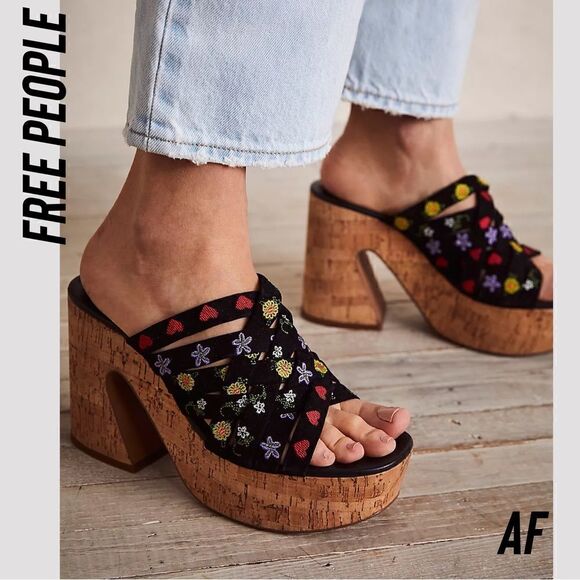 FREE PEOPLE LISBON PLATFORM MULES SIZE 39 NWT - Picture 1 of 16